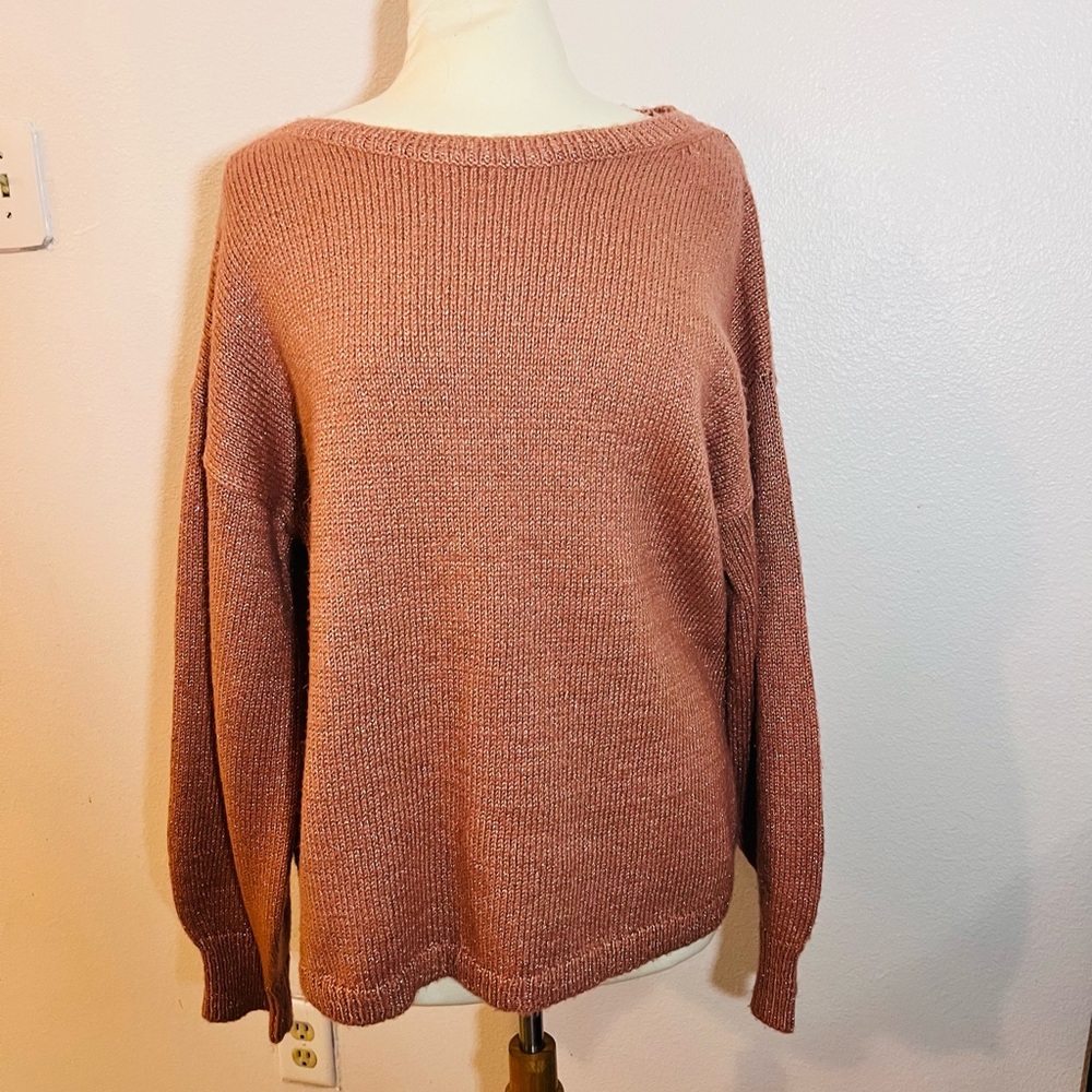 NWT Ann Taylor Salmon Orange boatneck sweater